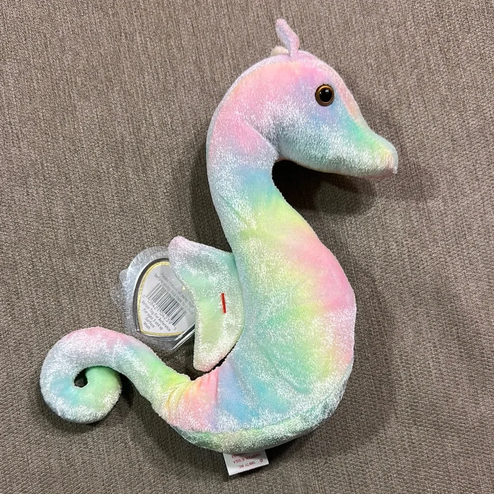 Ty Beanie Baby 1999 Neon Pastel Seahorse Plush